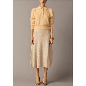 J.Crew Collection sequin sweater slip skirt ivory beige size medium NWT